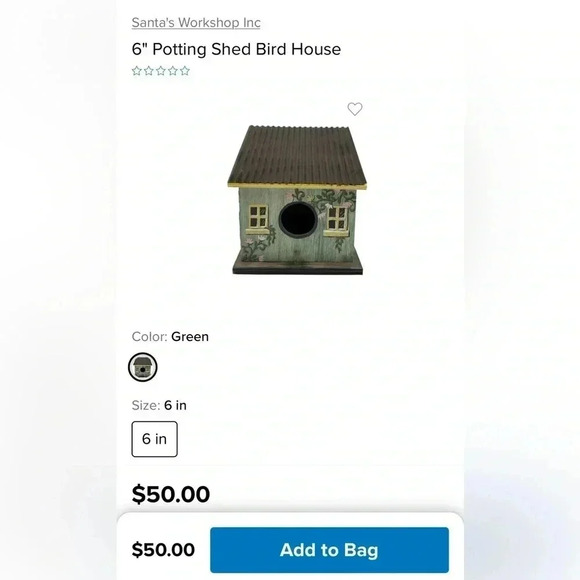 NIB 6" Potting Shed Bird House NWT MSRP $50 - Picture 2 of 3